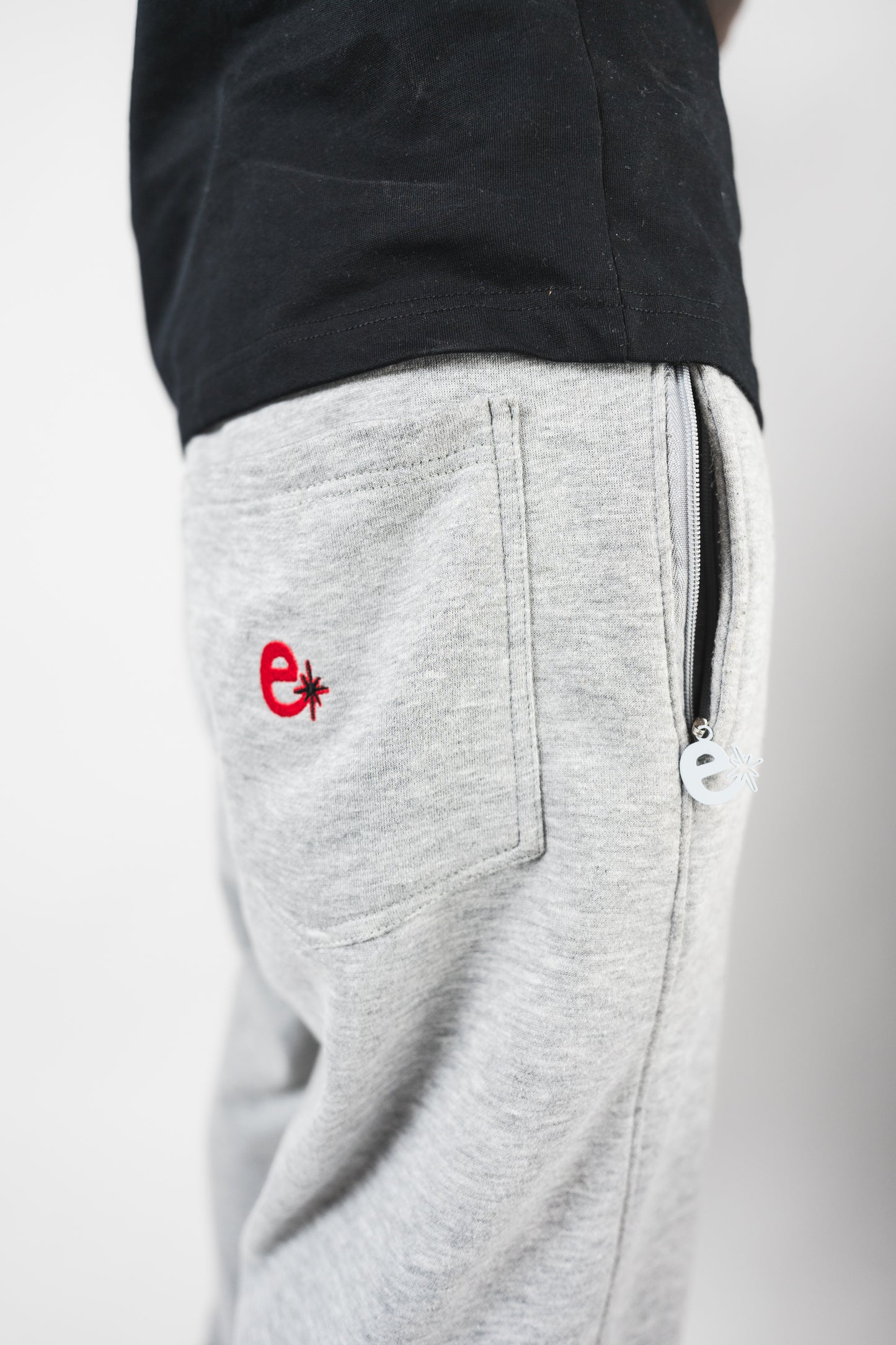Distressed Logo Sweatpants (Grey & Varsity Red)